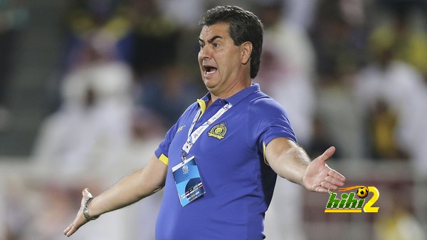 Saudi Arabia's Al Nasser head coach Jorge Orosman Da Silva reacts during their AFC Champions League soccer match against Qatar's Lekhwiya in Doha